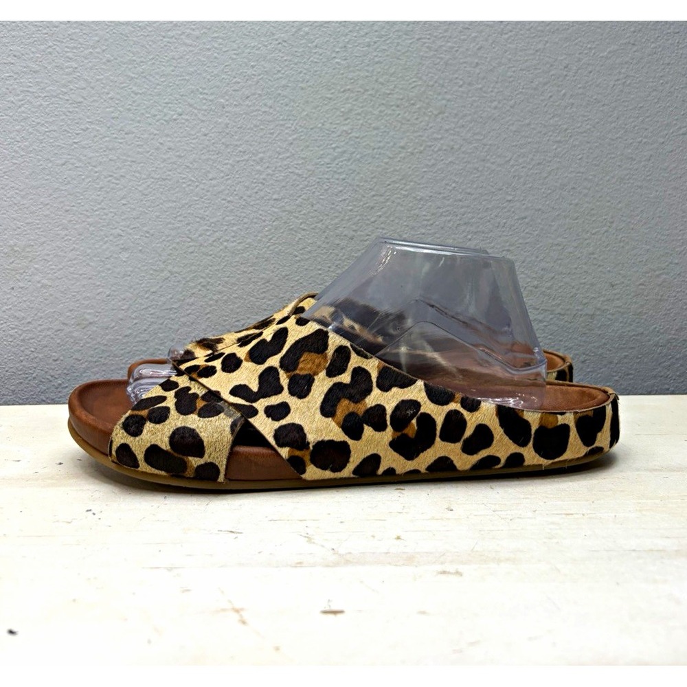 Beek Leopard Print Leather Robin Slide Sandals Size 10 EU 41